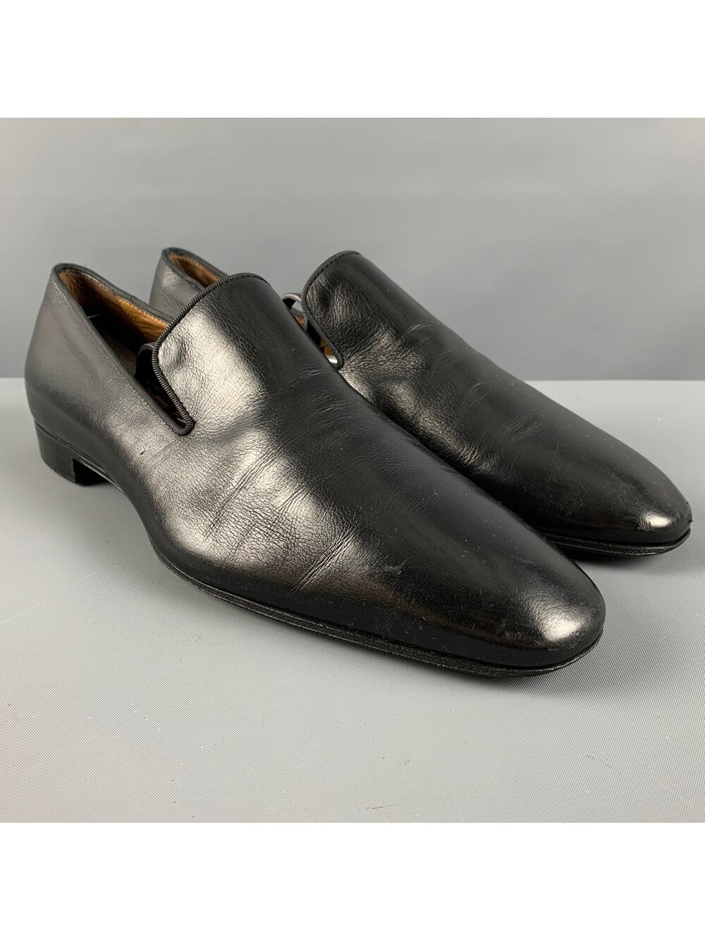 PAUL STUART Size 9.5 Black Leather Loafers